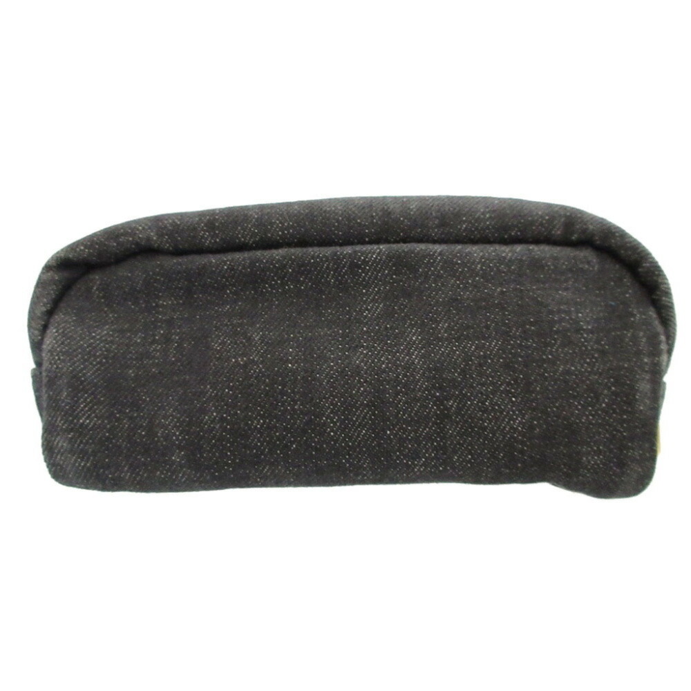 Prada Triangle Plate Denim Black Pouch 0484PRADA - Picture 3 of 8